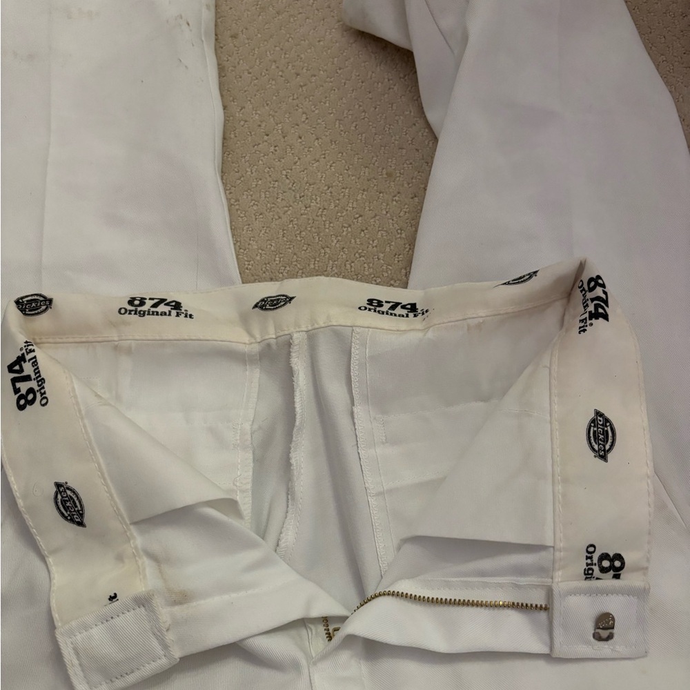 White 874 fold over dickies